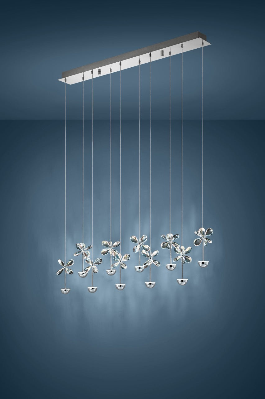 EGLO Pianopoli Lámpara de techo colgante LED acero inoxidable cristal cromo claro 93663