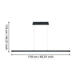 EGLO Pellaro Lámpara de techo colgante LED regulable aluminioacero plástico negro-mate blanco 93896