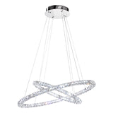 EGLO Toneria Lámpara de techo colgante LED 2 luces acero inoxidable cristal cromo claro 93946
