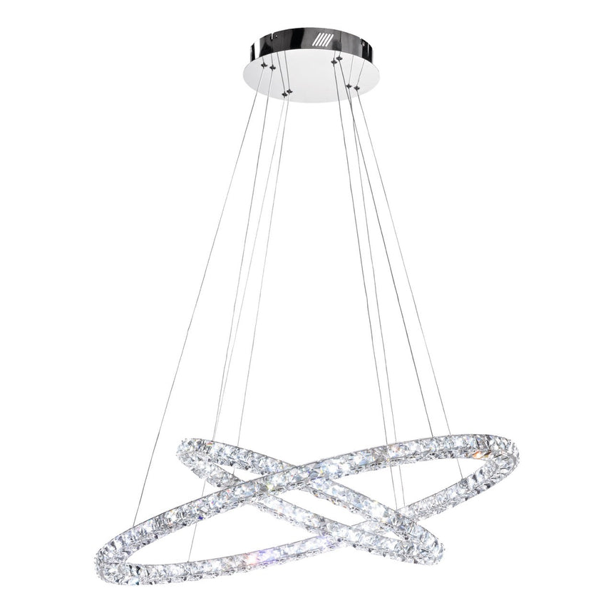 EGLO Toneria Lámpara de techo colgante LED 2 luces acero inoxidable cristal cromo claro 93946