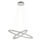 EGLO Toneria Lámpara de techo colgante LED 2 luces acero inoxidable cristal cromo claro 93946