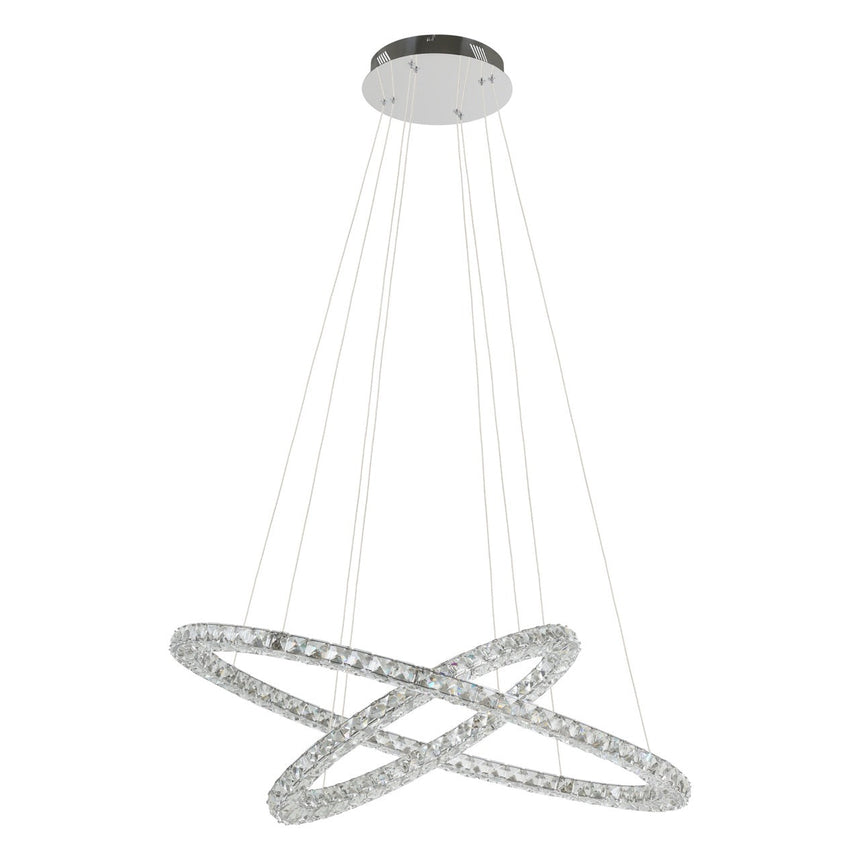 EGLO Toneria Lámpara de techo colgante LED 2 luces acero inoxidable cristal cromo claro 93946