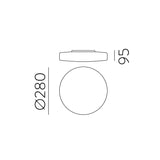 ACB Moon Plafón 969/28 Opal, LED 18W 1890lm, CRI90 I IP44, LED integrado, Kelvin 2700K-3000K Slide Switch P0969170OP