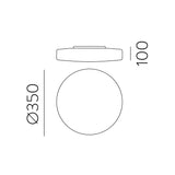 ACB Moon Plafón 969/35 Opal, LED 24W 2520lm, CRI90 I IP44, LED integrado, Kelvin 2700K-3000K Slide Switch P0969270OP
