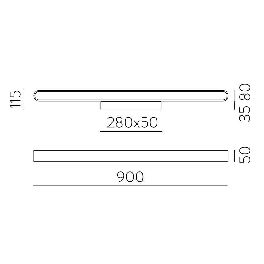 ACB Gala Aplique negro LED Slide Switch A3189270N