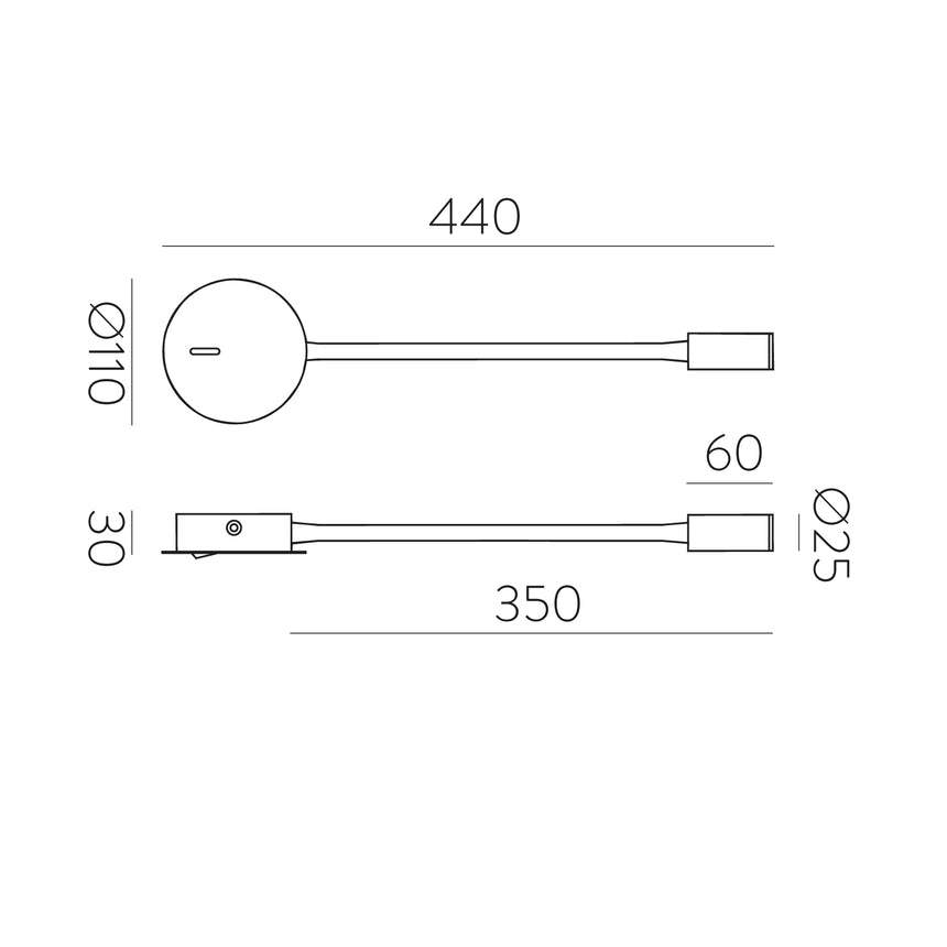 ACB Lyon Aplique 16/3699 Blanco texturado, LED 3W 3000K 285lm, CRI90 , LED integrado, Con interruptor, Orientable A3699101B