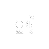 ACB Combo Aplique 16/3966-20 Oro Tecnico, LED 10W 640lm, CRI90 IP65, LED integrado, Kelvin 2700K-3000K Slide Switch A3966070O