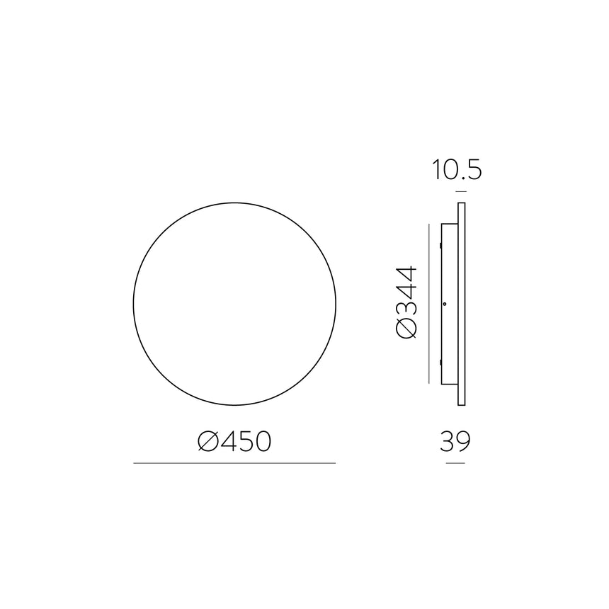 ACB Combo Aplique 16/3966-45 Oro Tecnico, LED 15W 1140lm, CRI90 CL.I IP65, LED integrado, Kelvin 2700K-3000K Slide Switch