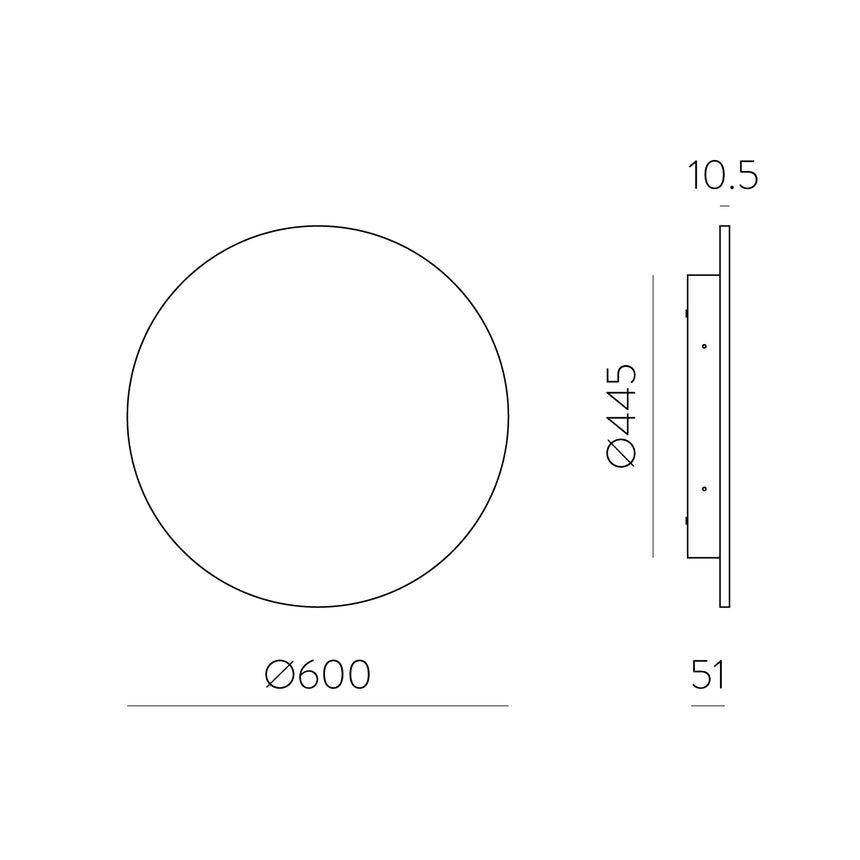 ACB Combo Aplique 16/3966-60 Negro Texturado, LED 20W 1350lm, CRI90 CL.I IP65, LED integrado, Kelvin 2700K-3000K Slide Switch