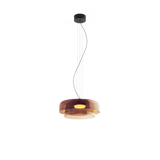 Lámpara de techo colgante LedsC4 Levels LED 2 luces negro ámbar CCT regulable 00-A046-05-15