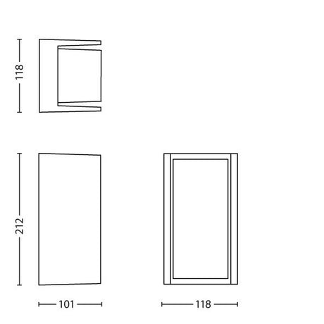 Philips Hue White Aplique de pared Turaco grafito White 9W IP44 1647293P0 806lm - imagen 6