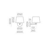 ACB Stilo Aplique 16/8202 Negro Texturado, LED E27 15W, A8202080N