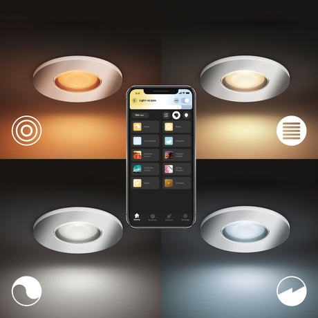 Philips Hue Empotrable Adore plata White Ambiance 5W IP44 871951434081700 (3 uds) 350lm - imagen 5