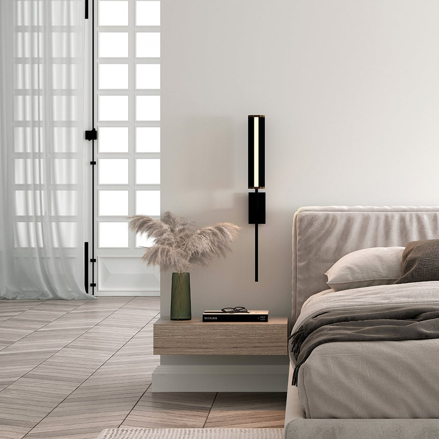 Aplique de pared Aromas Niro LED 8W perfil aluminio madera A1314
