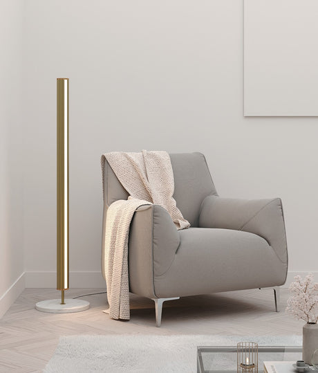 Lámpara de pie Aromas Niro LED 30W aluminium profile madera 140 cm P1314