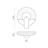 ACB Gloss Aplique Solar 16/2074 Antracita Texturado, LED 5W 3000K 500lm, CRI90 CL.III IP65, LED integrado, Batería integrada, Solar AS2074000N