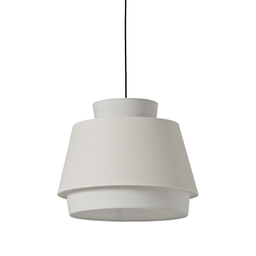ACB Aspen Pendant Light 3916/45 White/Linen, White Text Kit, LED E27 15W, C391642BLI
