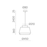 ACB Aspen Pendant Light 3916/45 White/Linen, White Text Kit, LED E27 15W, C391642BLI