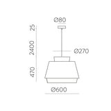 ACB Aspen Lámpara de techo colgante arena lino Kit negro LED E27 C39166ARLI