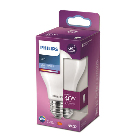 Bombilla LED Philips Classic mate A60 40W E27 6500K 470lm 762513