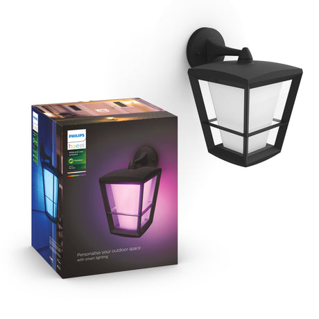 Philips Hue White and Color Ambiance Aplique de pared Econic negro RGBW 15W IP44 1744030P7