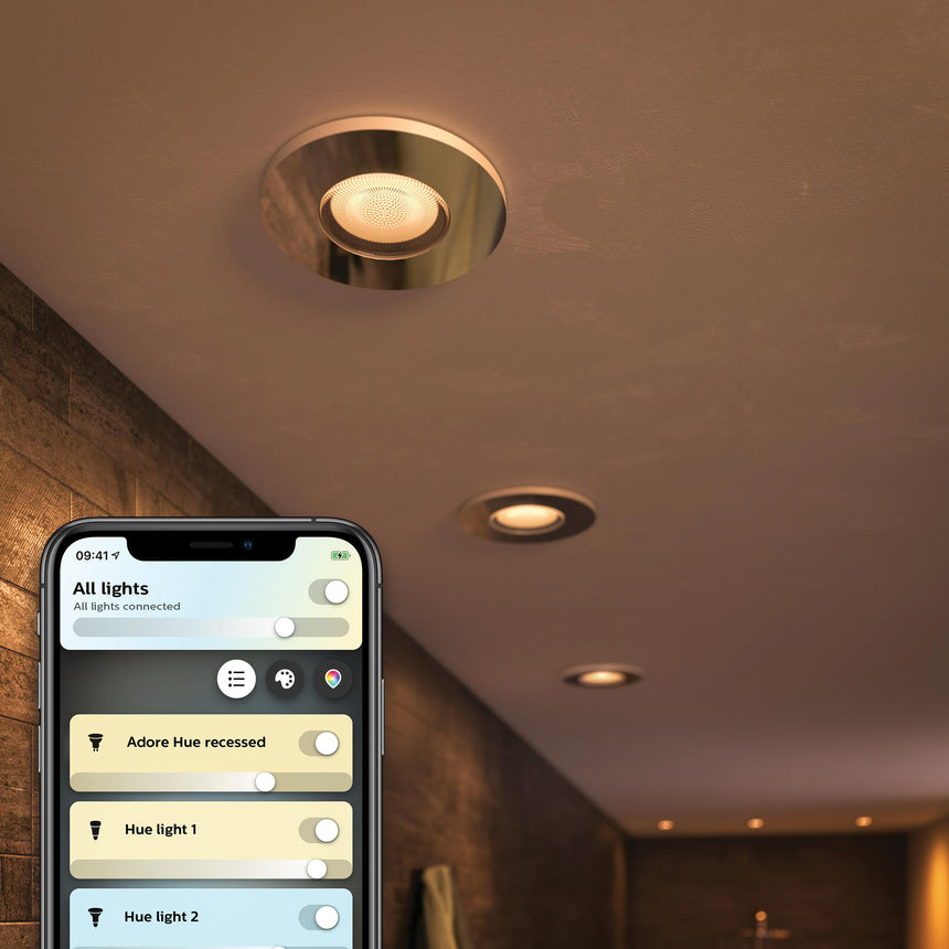 Philips Hue Empotrable Adore cromo White Ambiance 4,2W IP44 400lm (3 uds) 8720169318014 - imagen 3