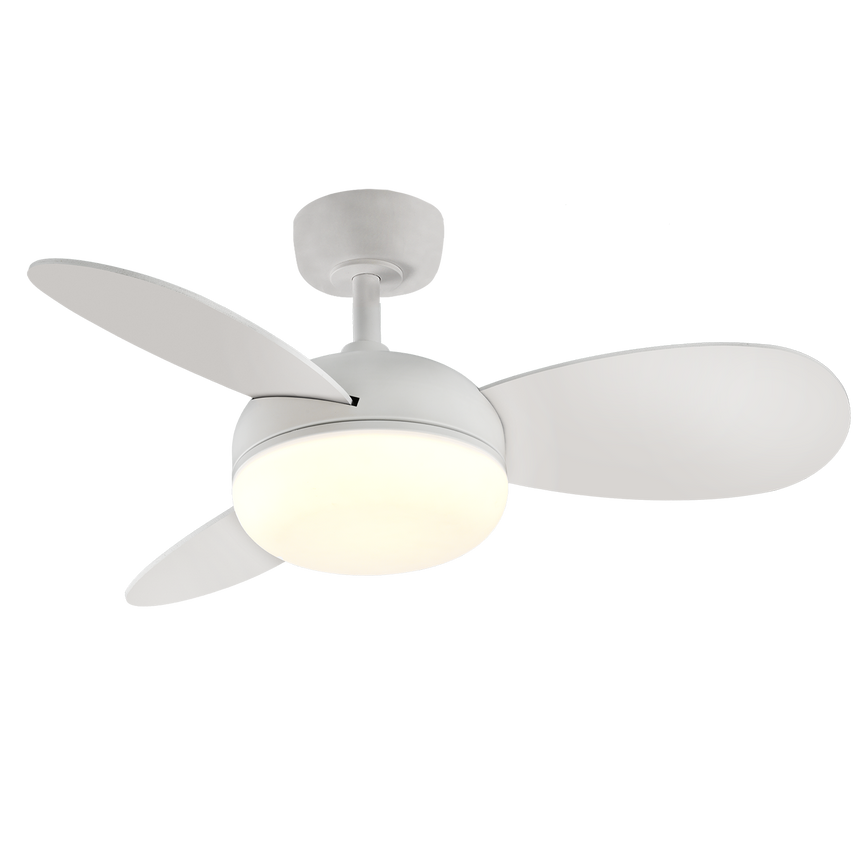 ACB Bise Ventilador de techo 2521/36 Blanco, LED 22W 2200lm + MOTOR DC 35W, CRI80 CL.I, Mando a distancia, Regulador Kelvin step 3000-4000-6500