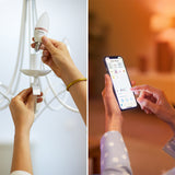 Bombilla LED Vela Philips WiZ C37 4,9W E14 2700K 470lm 372382