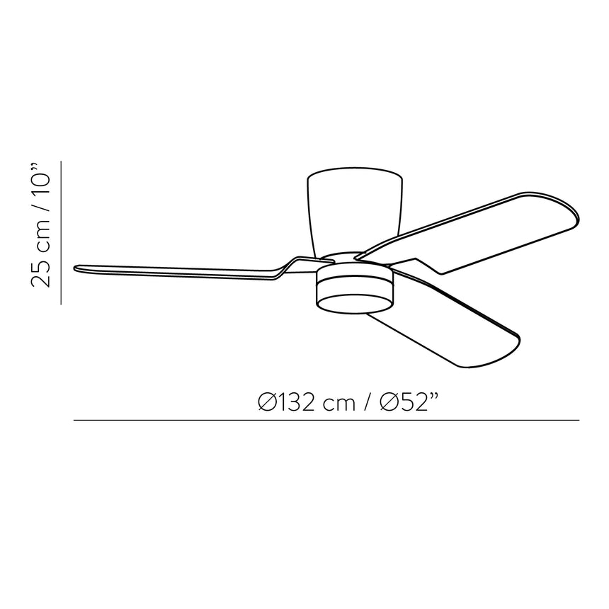 ACB Brisa Ventilador de techo blanco LED + motor DC, mando a distancia V2503520B