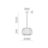 ACB Mirta Colgante 3055/38 Blanco, Kit Blanco Text., LED E27 15W, CL.I C3055081BB