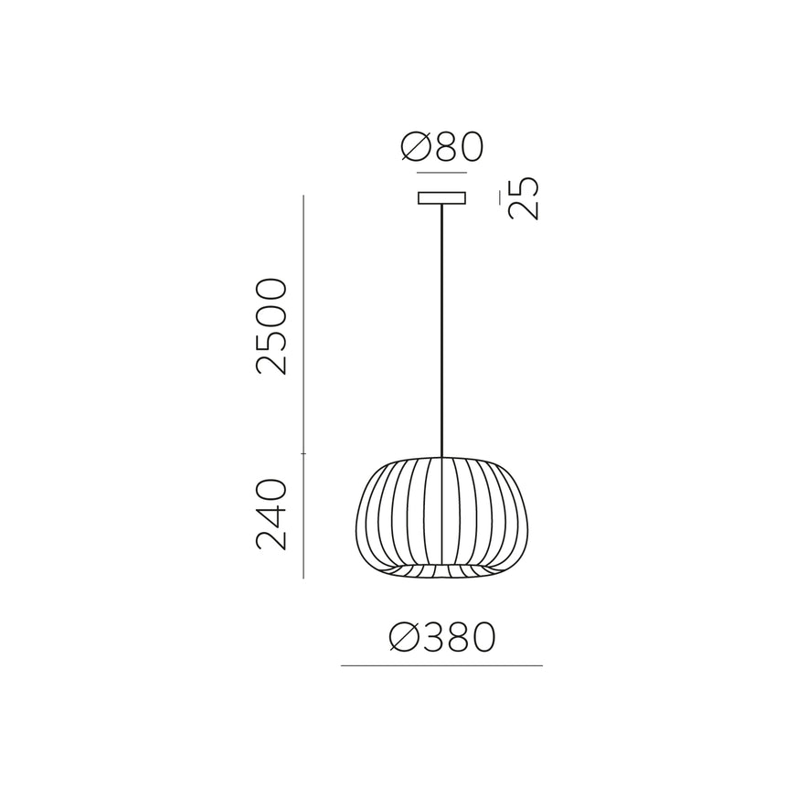 ACB Mirta Colgante 3055/38 Piedra, Kit Blanco Text., LED E27 15W, CL.I C3055081PIB