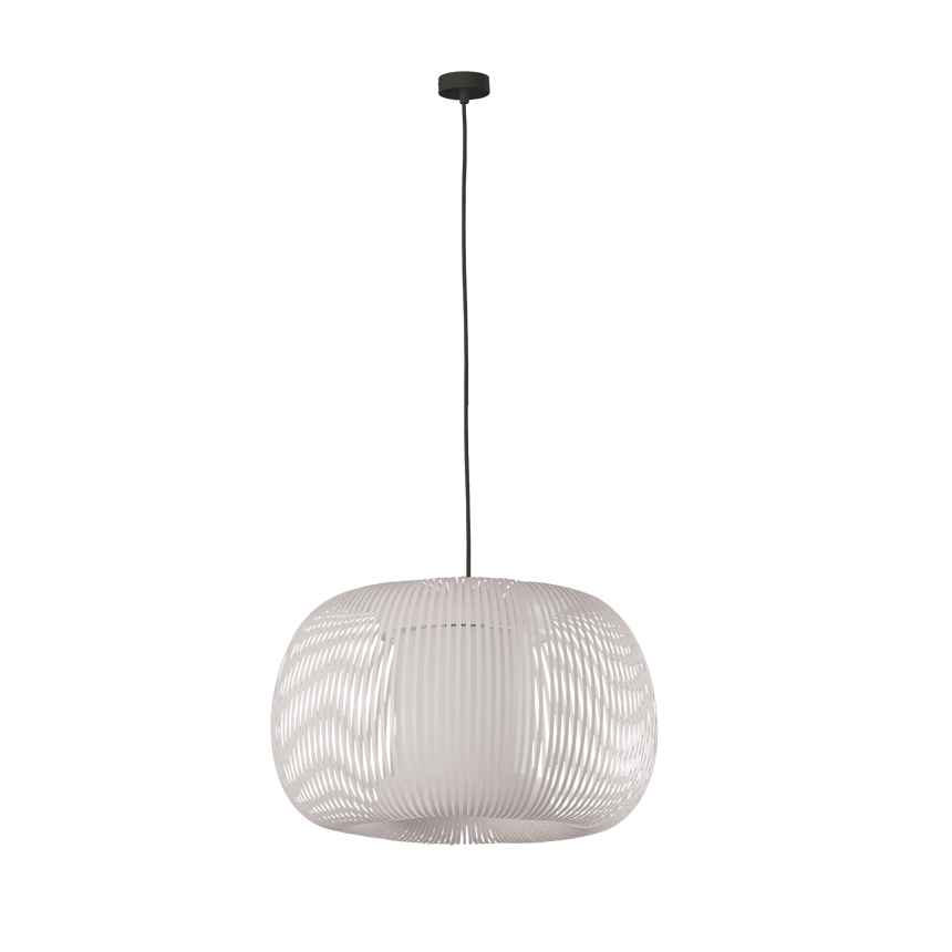 ACB Mirta Lámpara de techo colgante 3055/38 Blanco, Kit Negro Text., LED E27 15W, C3055082BN