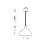 ACB Tiga Colgante 3707/25 Negro Texturado, LED E27 15W, CL.I C3707080N