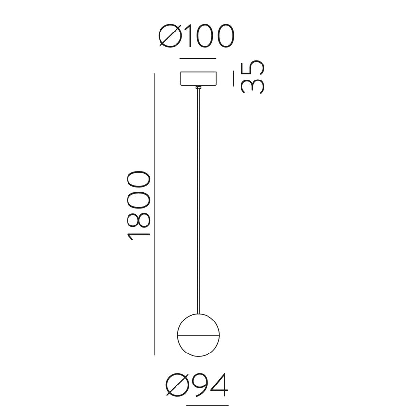 ACB Custo Colgante bola 3818/1 Oro Tecnico/Opal, LED 5W 370lm, CRI90 CL.I, LED integrado, Kelvin 2700K-3000K Slide Switch