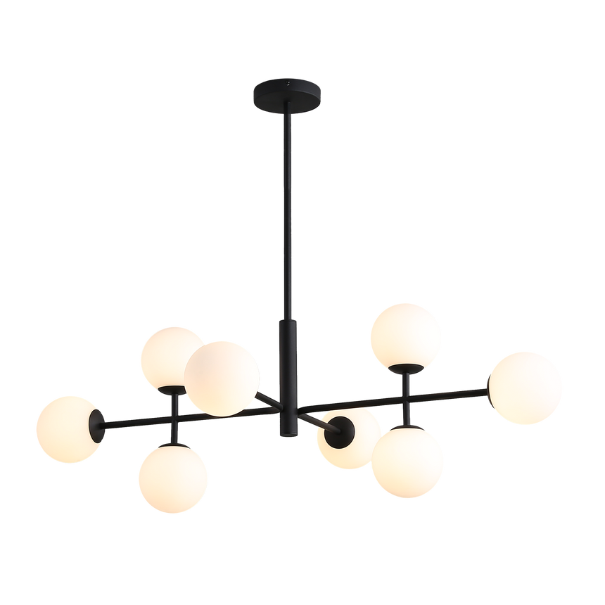 ACB Doris Lámpara de techo colgante opal/negro LED G9 8x C382082N