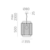 ACB Corda Lámpara de techo colgante 3901/35 Negro Texturado/Negro, LED E27 15W, C39013NN