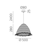 ACB Samira Lámpara de techo colgante 3932/50 Rafia Natural, LED E27 15W, C393250NA