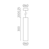 ACB Pipe Pendant Light 3986 Textured White, 12W 3000K COB LED, 1240lm, CRI90, Integrated LED C3986000B