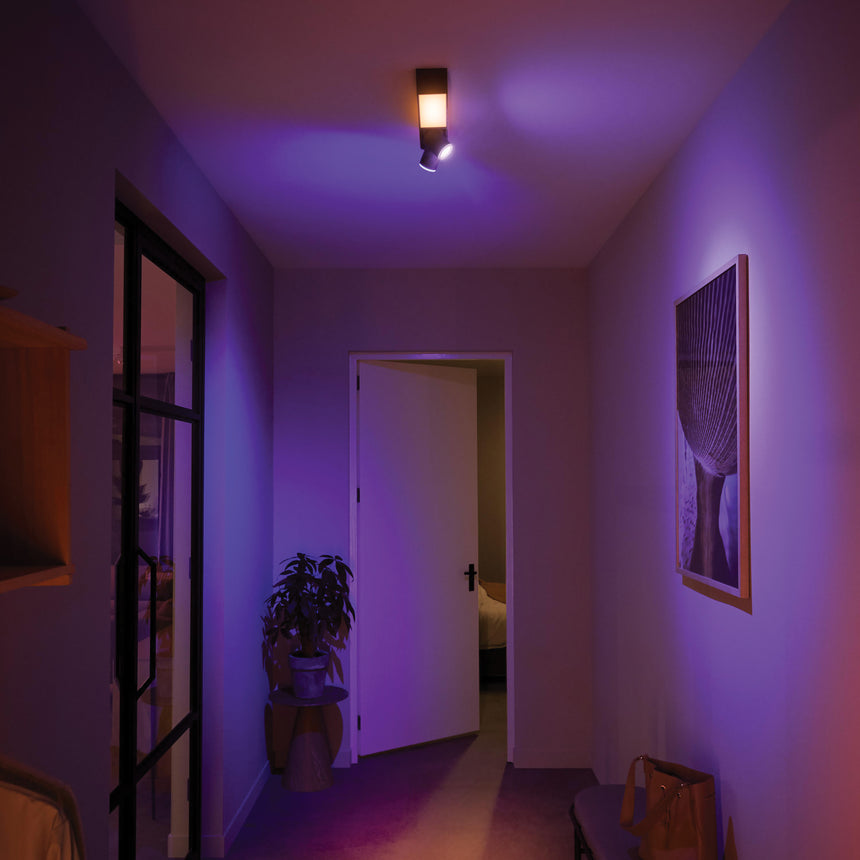 Philips Hue White and Color Ambiance Foco 2 luces Centris negro RGBW 11W 5061030P7 350lm