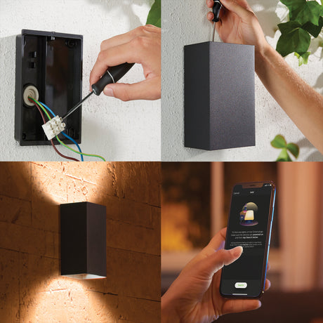 Philips Hue White and Color Ambiance Aplique de pared Resonate negro RGBW 16W IP44 1746430P7 - imagen 5