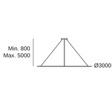 Lámpara de techo colgante LedsC4 Circular Inward Surface grande LED Ø300cm CD4D-00V9AZDU14 — plano técnico con dimensiones