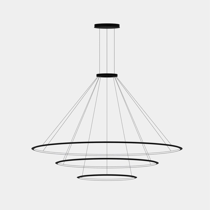 LedsC4 Lámpara de techo colgante Circular Inward 3 Rings Ø200cm LED blanco CD4H-00W9AZDU05