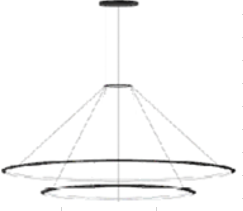 LedsC4 Lámpara de techo colgante Circular Inward Double Rings (Ø900 Ø600) LED 83 Blanco Cálido - 2400 CD4N-00A9AZRU14