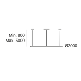 Lámpara de techo colgante LedsC4 Circular Inward Recessed grande LED Ø200cm CD5C-00V9AZDU14 — plano técnico con dimensiones