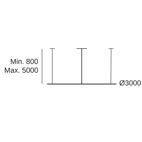 Lámpara de techo colgante LedsC4 Circular Inward Recessed grande LED Ø300cm CD5D-00V9AZDU14 — plano técnico con dimensiones