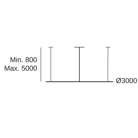 Lámpara de techo colgante LedsC4 Circular Inward Recessed grande LED Ø300cm CD5D-00V9AZDU14 — plano técnico con dimensiones