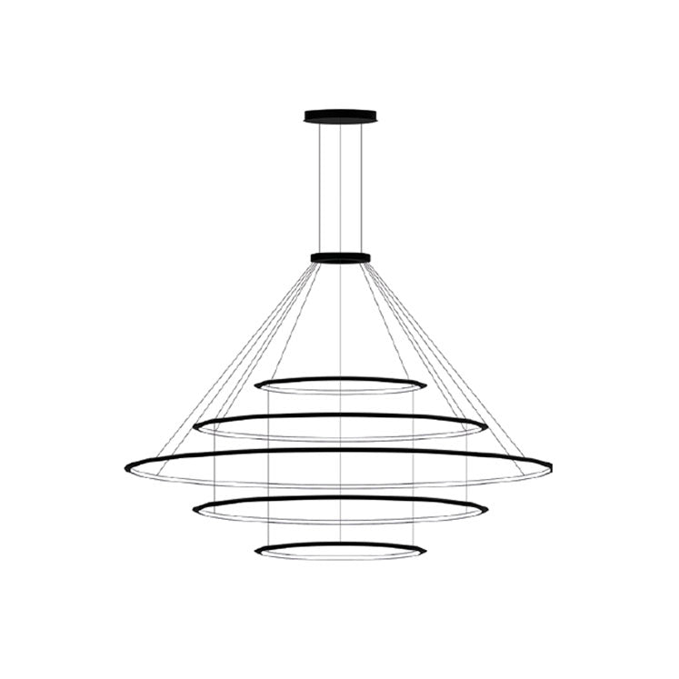 LedsC4 Lámpara de techo colgante Circular Outward 5 Rings LED 296.1 B CF4F-00V9AZRU14
