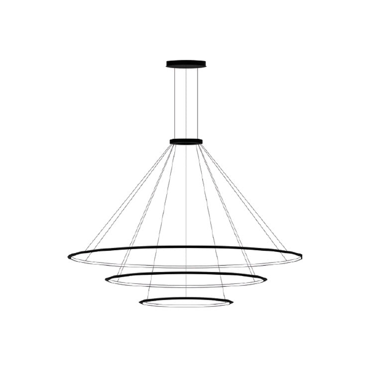 LedsC4 Lámpara de techo colgante Circular Outward 3 Rings (Ø2000 Ø1200 Ø600) LED 227.5 Blanco Neutro  CF4H-00X9AZOU05