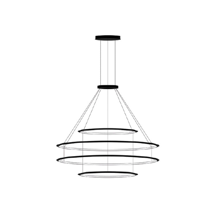LedsC4 Lámpara de techo colgante Circular Outward 4 Rings (Ø600 Ø1200 Ø1200 Ø600) LED 211.9 Blanco C CF4J-00V9AZOU14