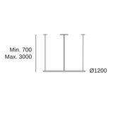 Lámpara de techo colgante LedsC4 Circular Outward Recessed grande LED Ø120cm CF5B-00V9AZDU14 — plano técnico con dimensiones